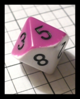 Dice : Dice - 10D - Chessex Half and Half Purple and White with Black Numerals - Gen Con Aug 2009